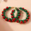Xmas Tree Christmas Drop Earrings Party Festival Wreath Circle Earrings New Year Earrings  Holiday