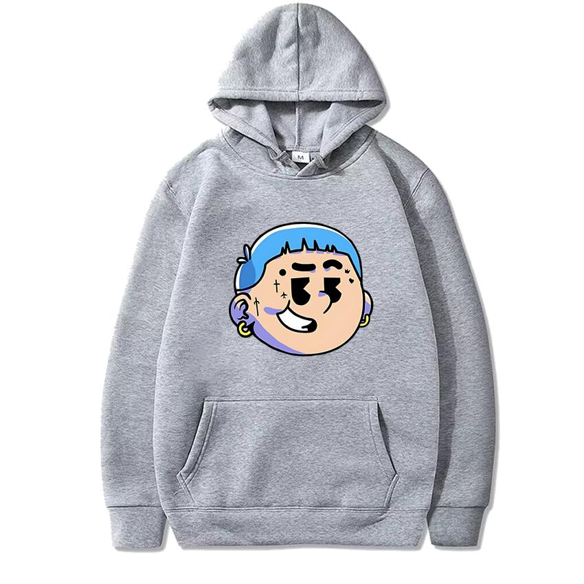 Trend Cartoon Blessd X Feid Ferxxoo Graphic Hoodies Men Women Funny Casual pullovers Unisex Fleece Long sleeve streetwear Coat