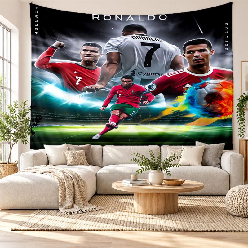 Cristiano Ronaldo Wall Tapestry, Soft Fabric Wall Hanging, Decorative Backdrop For Bedroom Home Wall Art