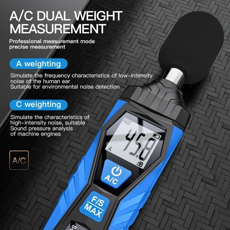 Noise Decibel Meter 30-130Decibel Monitoring Portable Sound Pressure Meter Decibel Meter Tester Professional Digital Sound Smart