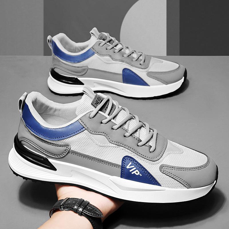 2025 new men's shoes sports shoes running trend casual high-end student versatile men's breathable mesh walking shoes