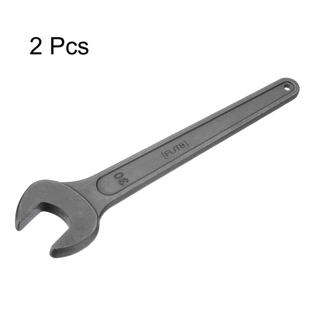 uxcell Spanner Thick Carbon for Automotive Repair and Furniture Gray Single-Ended Wrench, 2-Piece Set, 30mm, Steel, Assembly,