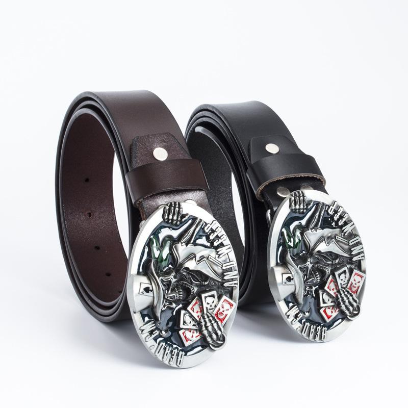 Alloy Belt American Skeleton Playing Card Modeling Belt Fashion Trend Personalized Western Denim Belt