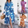 Falda larga casual de primavera y verano, vestido de vacaciones con estampado de moda