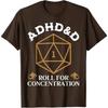 Vintage ADHD&D Roll for Concentration DnD Men Women T-Shirt RPGs Gamer Graphic Outfit Funny Saying Tee Short Sleeve Blouses Gift