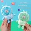 Portable Cartoon Mini Desk Fan with USB Charging and Lanyard