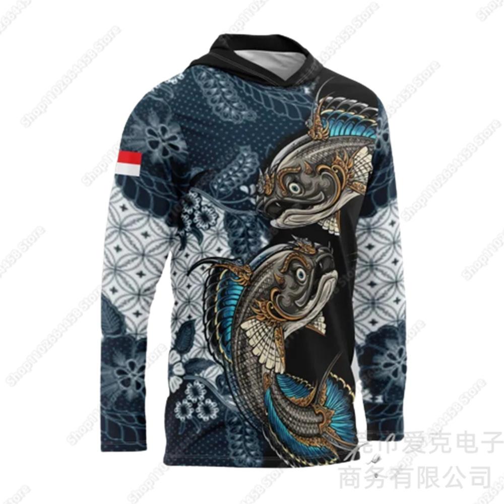 New fishing suit men's summer long-sleeved hoodie outdoor sunscreen top quick-drying breathable sportswear