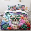 3D Skull Head Series Home Bedding Set Horror Pattern Quilt Cover Pillow Case 2/3 Halloween AU180 * 210 Full Size Home Decoration