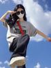Amerikaans Retro Plus Size Katoenen Unisex T-shirt - Oversized Trendy Ontwerp voor Koppels