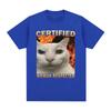 Certified Woman Respecter Funny Cat Meme T Shirts Men Women Clothing Fashion Vintage Short Sleeve T-shirts Cotton Casual T-shirt