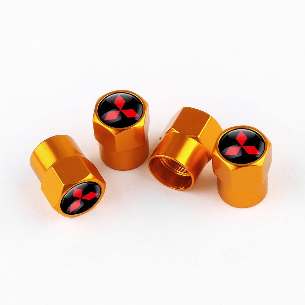 Car Emblem Wheel Tire Valve Caps Tyre Rim Stem Dustproof Covers For Mitsubishi Outlander Pajero Lancer Eclipse Cross Ralliart EX