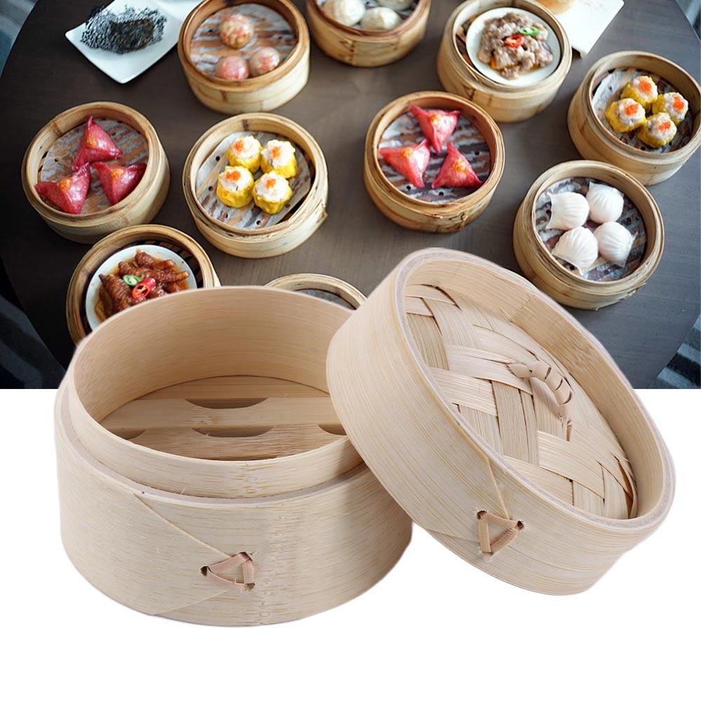 Kitchen Handmade Tray Natural Bamboo with Lid Steaming Tool Soap Bar Steamer Basket Dish