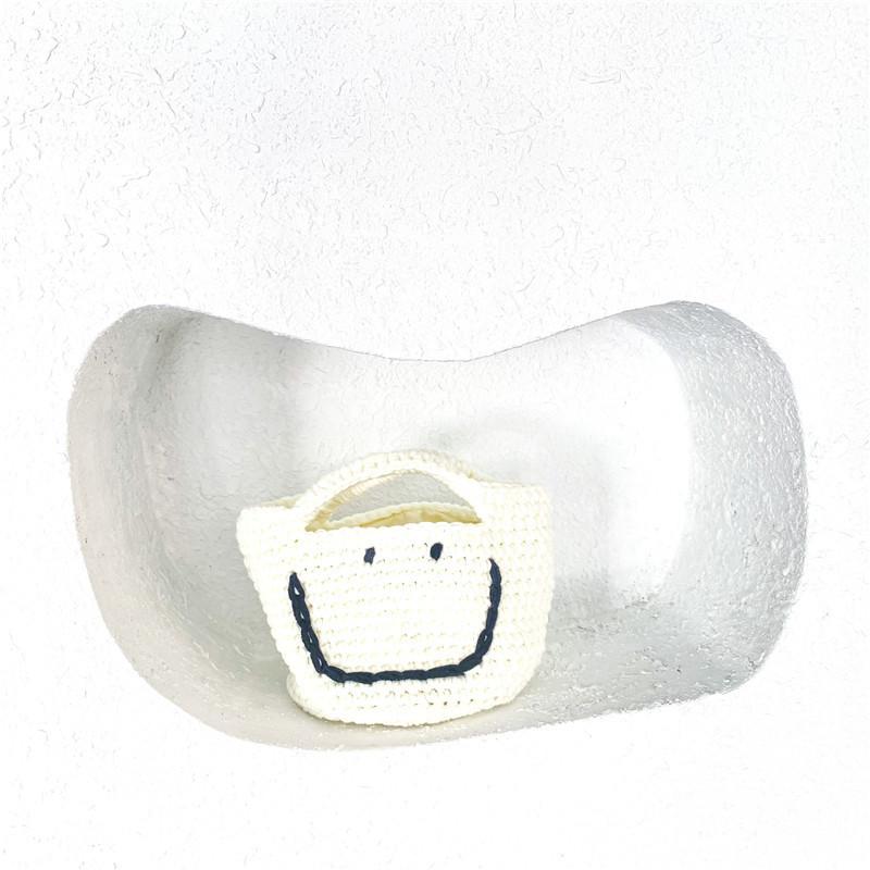 

Adorable Korean Style Childrens Woven Summer Bag With Cute Smiley Face Design For Girls