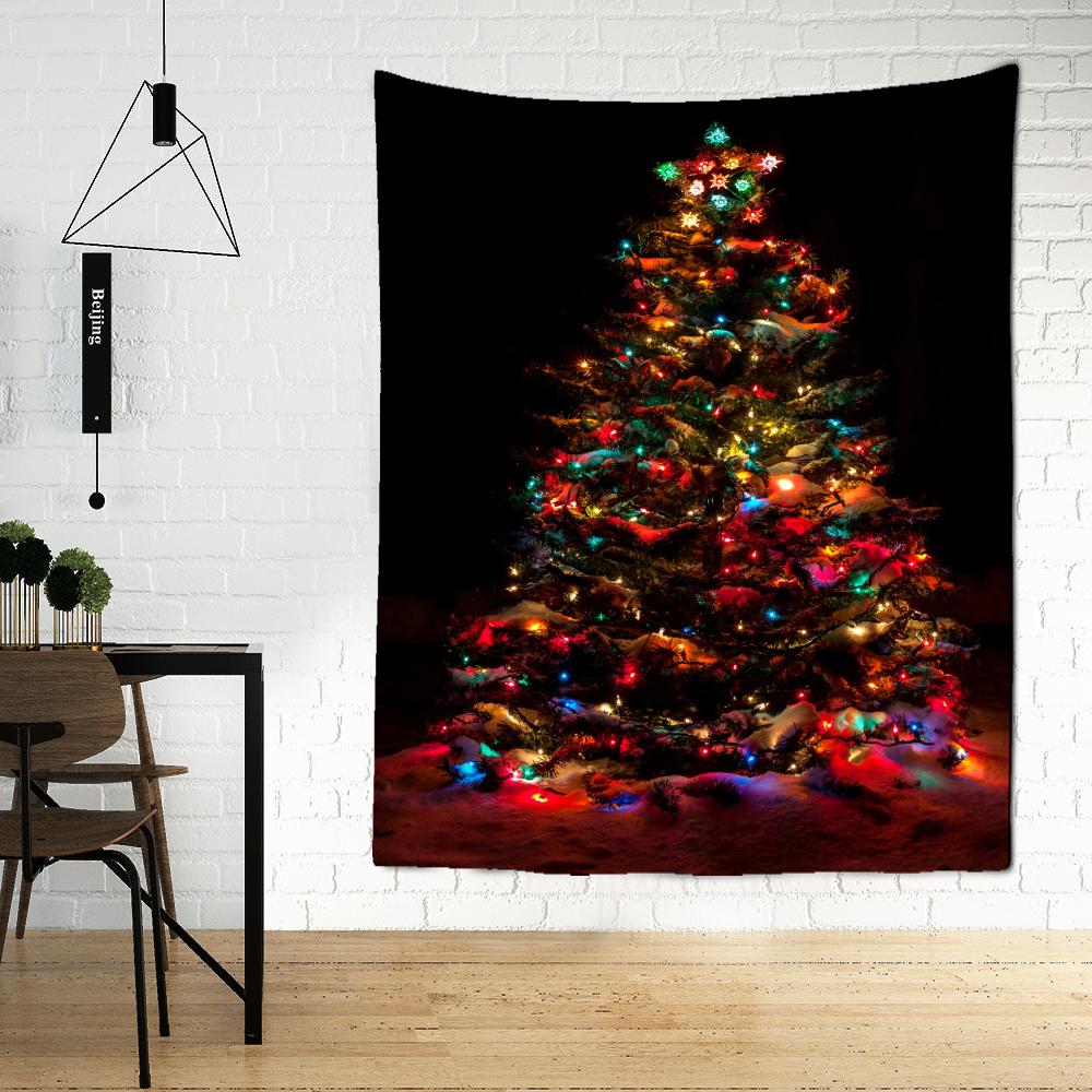 Tapiz de árbol de Navidad colorido para colgar en la pared, tapices hippies, brujería, arte abstracto, estética, decoración de habitaciones, vacaciones y hogar