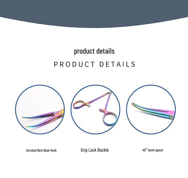 Hongwei Colored Stainless Steel Hemostatic Forceps & Needle Holders for Pets & Fishing Hook Removal