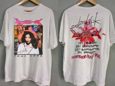 Bjork Post European Tour 1996 T-Shirt Bjork Tour '96 T-Shirt Bjork T-Shirt Bj