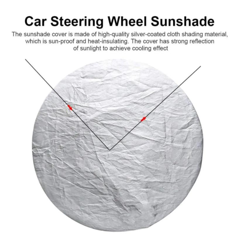 1pc [Silver Coated] Universal Fit Car Sunshade | 1pc | Silver Coated Cloth | Buckle Closure | Vehicle Protection