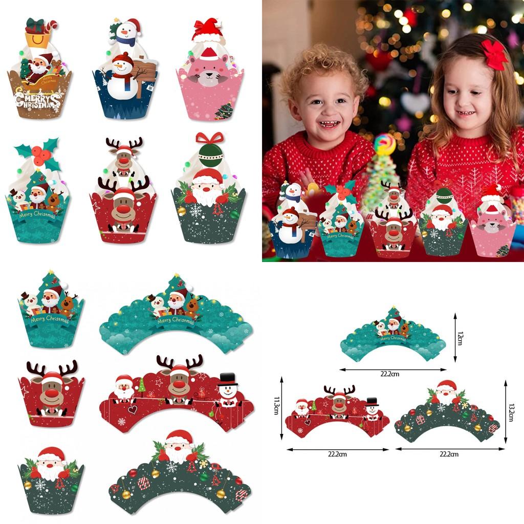 Weihnachtskuchen-Verzierungen Papierfähnchen und Einsteckkarten für saisonale Veranstaltungen