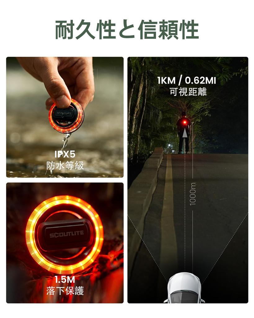 BlinkO Indumento di Sicurezza per la Corsa Wearable Sicurezza Esterna LED Magnetico 5 Illuminazioni Rosso Giallo Giorno Notte per Cane Animale Domestico Notturno e Arrampicata su Montagna Luce, Torcia Elettrica,