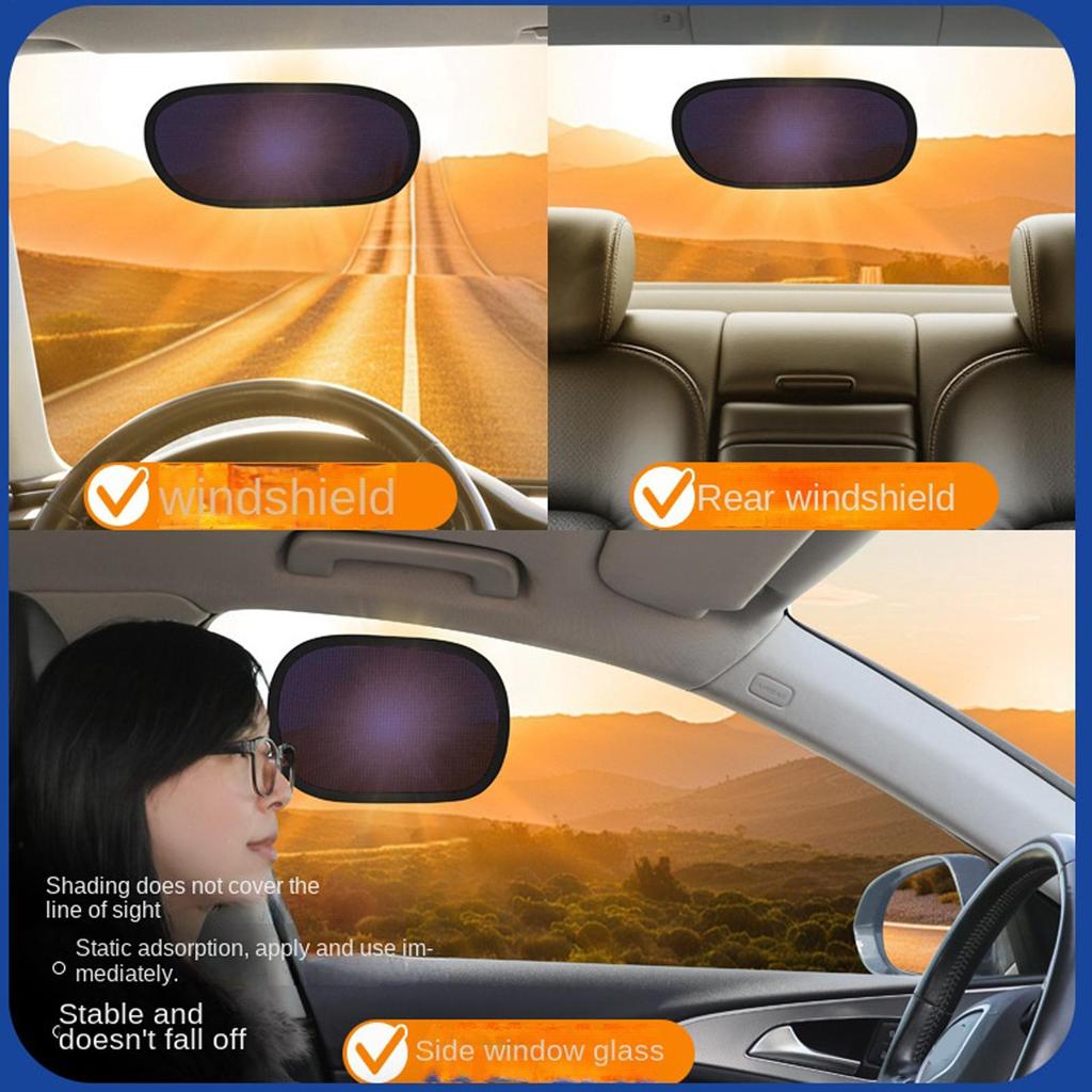2Pcs Car Window Sun Shade Electrostatic Sun Visor for Car Side Window Sun Shade Curtains Anti-Glare UV-Blocker Sun Protection