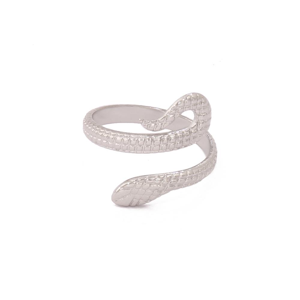 Exaggerated Snake Shape 18K Gold Plated Open Ring - Women's Jewelry