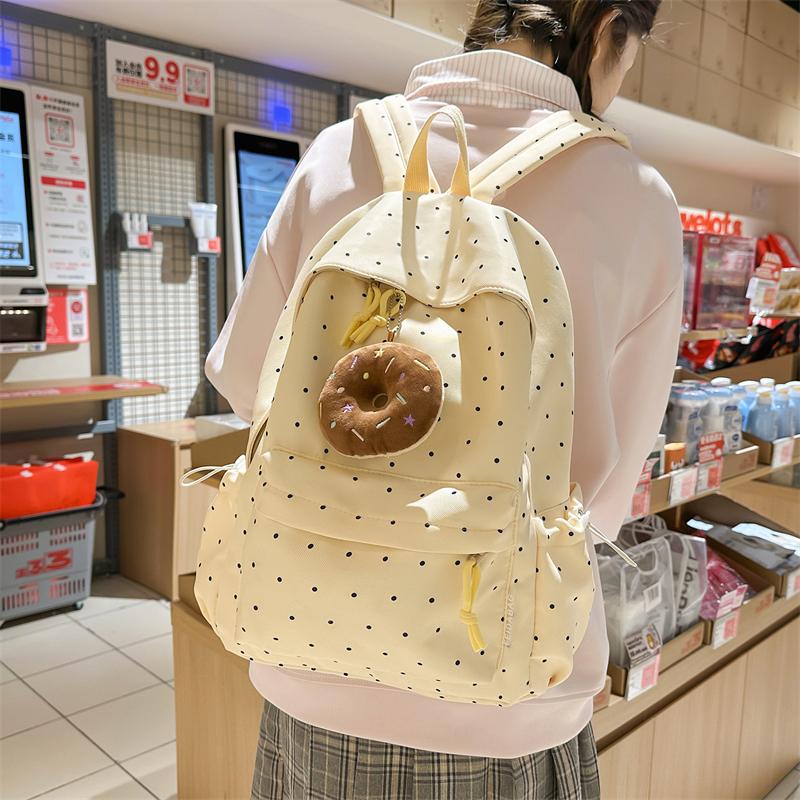 Dot Print Student Schoolbag Large Capacity Women's Backpack