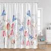 Floral Shower Curtains Flowers Tropical Leaves Birds Butterfly Dragonfly Greenery Plants Bath Curtain Home Decor For Bathroom