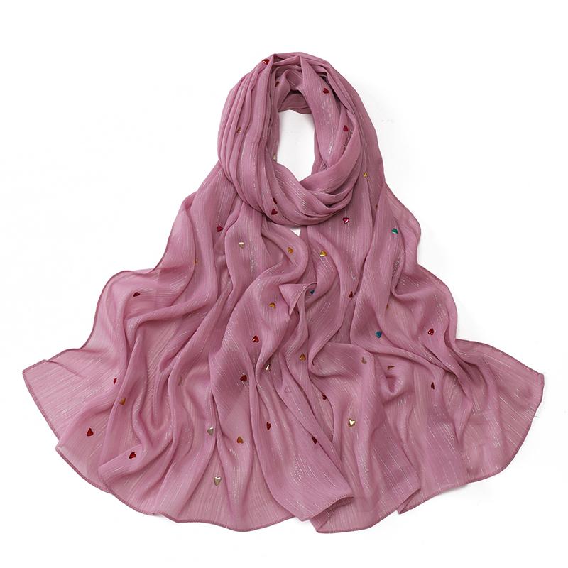 Plain Rhinestone Crystal Bubble Chiffon Hijab Shawls Long Bling Bling Wrap Ramadan Muslim Hijab Bufandas Women Islamic Turban
