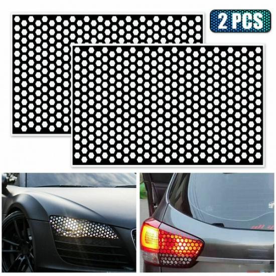 2x Car Rear Tail Light Sticker Honeycomb Film Decal Auto Exterior DIY Decor New