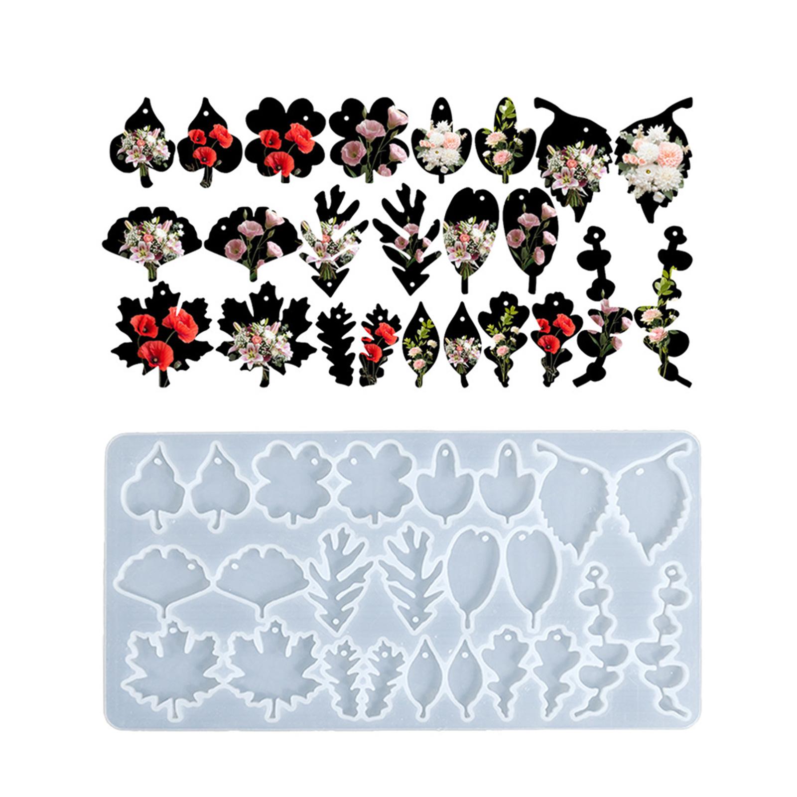 

Premium Food Grade Silicone Leaf Earring Pendant Mold Sturdy Ear Jewelry Mold For DIY Resin Jewelry Keychain Crafting 2