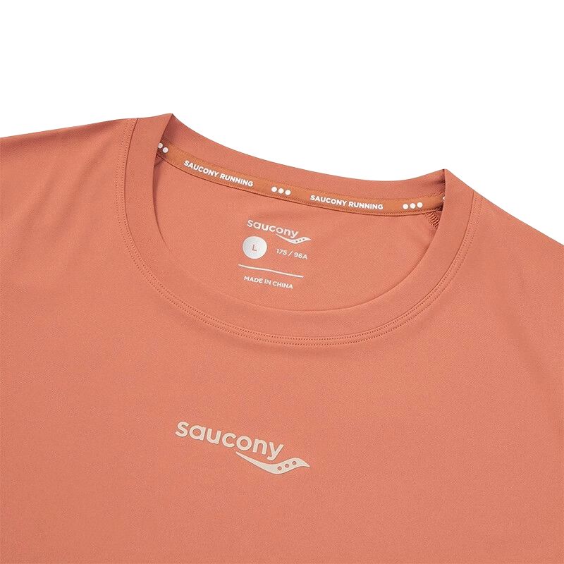 Saucony Running Training Series Mountain Outdoor Retro Sports Quick-Dry Breathable Knitted Comfortable Fashion Short Sleeve T-Shirt SA2259ST06T-OG016