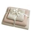 Japanese Minimalist Pure Cotton Bedding Set - Washed Cotton Duvet Cover, Bed Sheet, Dorm-Friendly (3 or 4-piece).