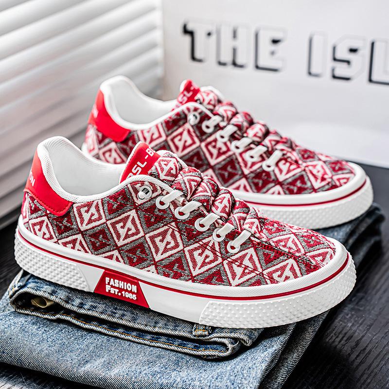 

Summer breathable men s shoes printing trend low-top student sports shoes versatile fashion men s one-pedal school shoes 39