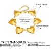 European & American Peach Heart Chain: Simple Style Niche Design Heart Bracelet & Necklace Set, 18k Gold-Plated Stainless Steel.