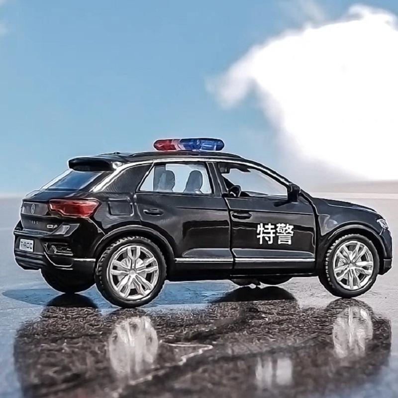Chinese Police Car Series BMW M5 Ford Mustang VW T-ROC Jeep Wrangler Diecasts & Toy Vehicles 1:36 Alloy Model Pull Back Cars