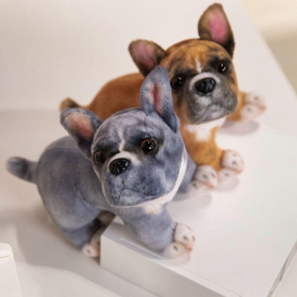 Simulation Stand French Bulldog Plush Realistic Baggle Dog Toy Dog Stuffed Doll Girls Gifts
