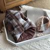 Pet Autumn and Winter Thick Plaid Coat Warm and Comfortable Vest Christmas Dog Clothes for Small Dogs Puppy Clothes