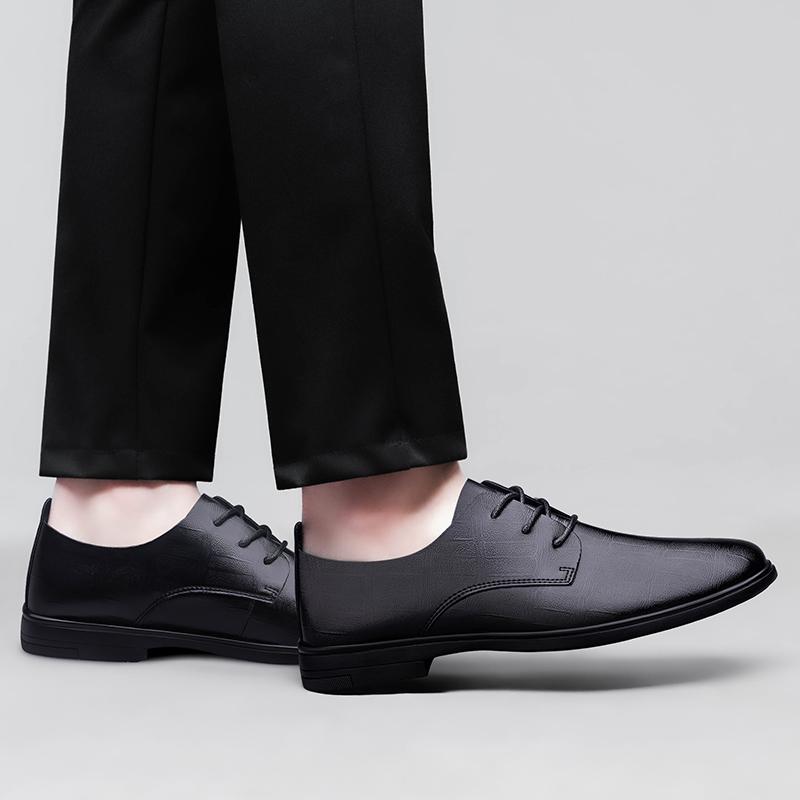 Fashion 2025 New Fashion Men Dress Shoes Men Genuine Leather Oxfords Shoes Casual Lace-up Formal Footwear Business Men's Wedding Shoes
