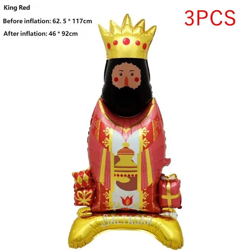 Party Balloons 3 Pieces King Shape Standing Birthday Supplies Christmas Holiday Balloons For Party Planners Christmas Home Shop