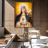 Catholic Christian Wall Art Holy Jesus and Virgin Mary Canvas Oil Painting Religious Home Decor Poster Prints Pictures