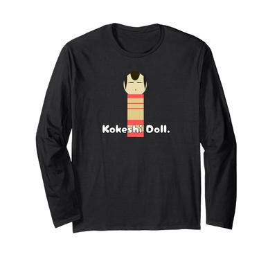 Kokeshi Kokeshi Doll Showa Taisho Retro Souvenir Long Sleeve Doll. T-Shirt