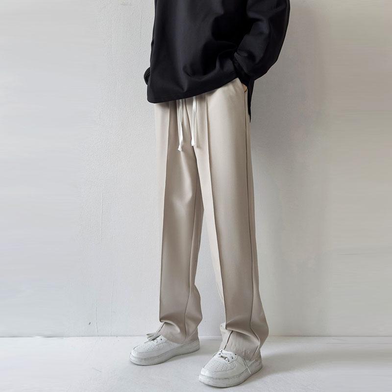 Business Men's Y2K Clothes Black White Hihg Waist Straight Trousers Sweatpants Casual Drawstring Baggy Fashion Suits Pants Harajuku Luxury For Women