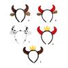 Women Hairbands Festive Cow Horn Birthday Party Photo Booth Props for Girl