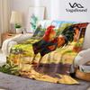 Cute Chicken Farm Flannel Blanket Warm Soft Halloween Christmas All-Season Couch Decorative Cozy Warm Gift