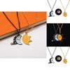 Moon And Sun Pendant Necklace With Alloy Material For Couples Casual Wear
