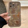 Vintage Brown iPhone Apple 11/12/13/14/15Pro Flower Phone Case 16/17ProMax Anti-drop