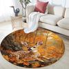 Autumnal Fawn Round Area Rug,Carpet Rug for Living Room Bedroom Sofa Playroom Decor,Non-slip Floor Mat