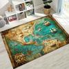 Retro Nautical Map Chart Treasure Map Compass Moto Rug for Bedroom Living Room Sofa Home Doormat Decor,Kids Non-slip Floor Mat