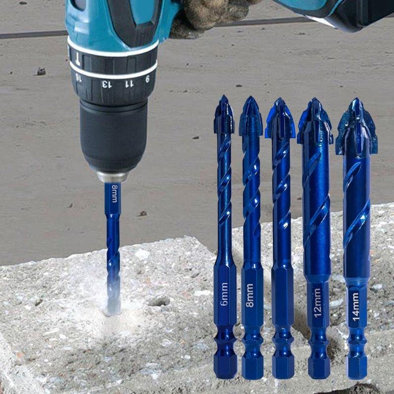 Serrated Drill with Misaligned Alloy Triangular Drill Wear-Resistant Easy to Drill Holes for Ceramic Tiles