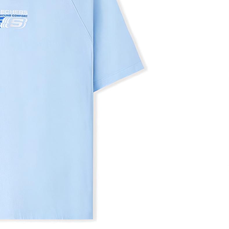 Skechers Comfortable Versatile Short Sleeve T-Shirt Men Tops Sky-Blue L225M131-016M